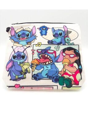 Lilo & Stitch Cosmetic Bag Disney Makeup Colorful Friends Pouch Travel Vacation